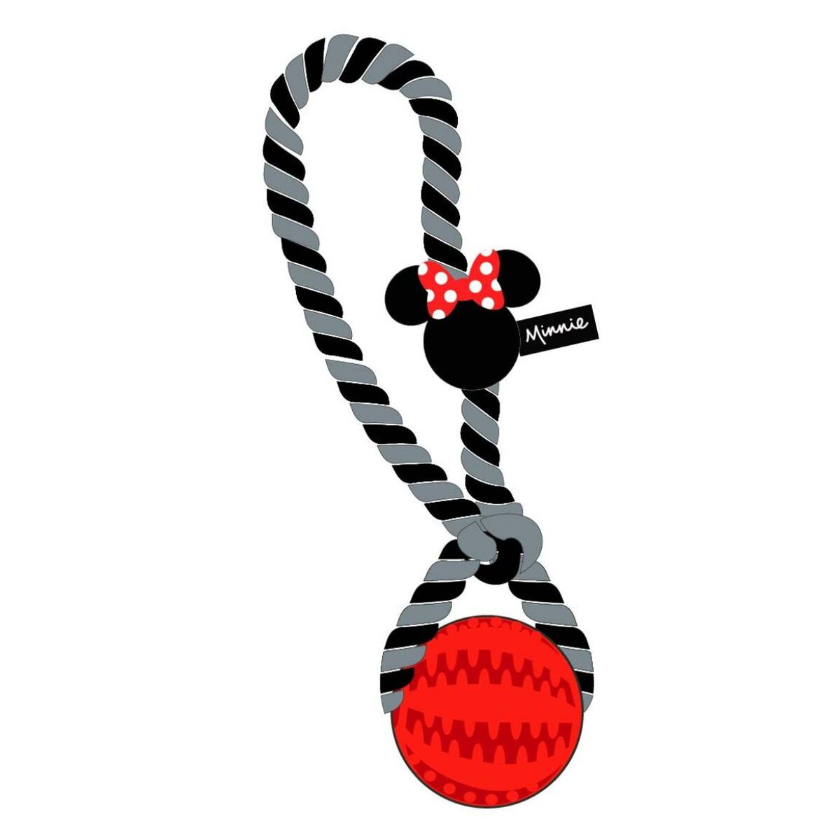 Legetøj til hunde Minnie Mouse Rød Polyester Bomuld TPR 10 x 30 x 7 cm 7 x 30 x 10 cm